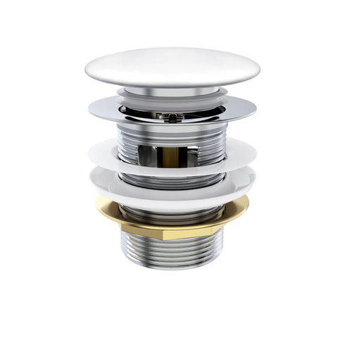 Otti Mushroom Bath Pull Out Popup Waste Overflow Matte White M40MW-OF