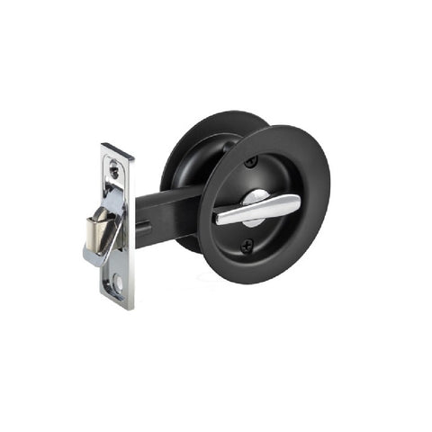 Gainsborough Privacy Sliding Cavity Set Circular Matte Black 395MBC