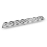 Radiant Channel Grate 800mm w/ Pattern Cover w/ 74mm Outlet Brushed Satin 316-RPG-800-74