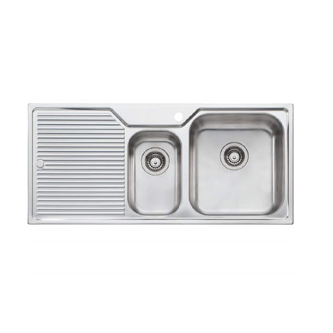 Oliveri Nu-Petite 1080mm Topmount Sink 1 & 1/2 Left Hand Drainer Stainless Steel NP602