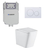 Geberit Toilet Package, Oliveri Munich Wall Face Toilet Pan to Floor, Sigma 8 Inwall Cistern with Sigma 20 Flush Plate Matt White (4675266674748)