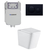 Geberit Toilet Package, Oliveri Munich Wall Face Toilet Pan to Floor, Sigma 8 Inwall Cistern with Sigma 20 Flush Plate Matt Black (4675266609212)
