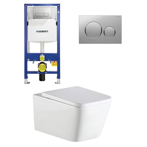 Geberit Toilet Package, Oliveri Munich Wall Hung Pan, Sigma 8 Inwall Cistern Frame with Sigma 20 Flush Plate Matt Chrome (4675266904124)