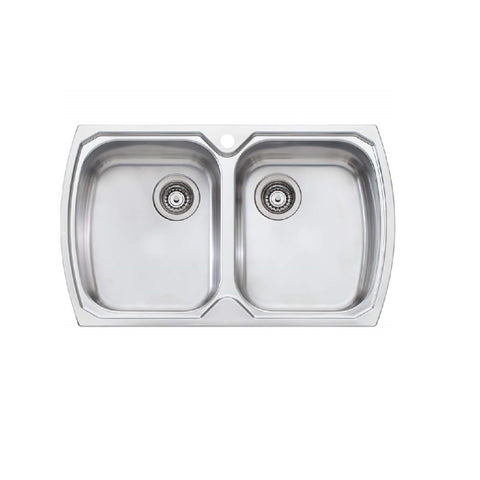Oliveri Monet 815mm Double Bowl Topmount Sink Stainless Steel MO763