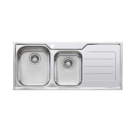 Oliveri Flinders 1080mm 1 & 3/4 Bowl Topmount Sink With Drainer Stainless Steel FL111