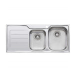 Oliveri Flinders 1080mm 1 & 3/4 Bowl Topmount Sink With Drainer Stainless Steel FL112