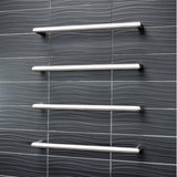 Radiant Brushed 650mm Round Single Bar Heated Towel Rail (Left or Right Wiring) BRU-SBRTR-650
