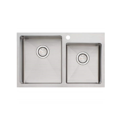 Oliveri Apollo 1 & 3/4 Offset Bowl Sink Stainless Steel AP1415