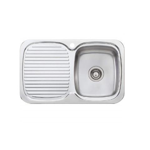 Oliveri Lakeland 770mm Single Right Hand Bowl Sink Stainless Steel LL117