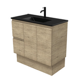 Fienza Dolce Matte Black Scandi Oak 900mm Vanity Kickboard (Left Drawers) TCLB90SKL