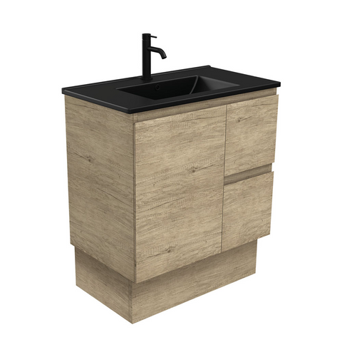 Fienza Dolce Matte Black Scandi Oak 750mm Vanity Kickboard (Right Drawers) TCLB75SKR