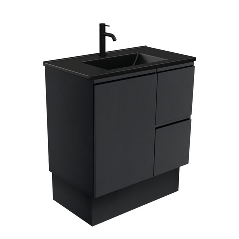 Fienza Dolce Matte Black Satin 750mm Vanity Kickboard (Right Drawers) TCLB75ZBKR