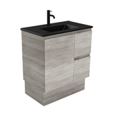 Fienza Dolce Matte Black Industrial 750mm Vanity Kickboard (Right Drawers) TCLB75XKR