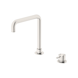 Nero Mecca Hob Basin Mixer Square Spout Brushed Nickel NR221901cBN
