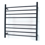 Radiant Matte Black 750 x 750mm Round Heated Towel Rail (Left Wiring) BRTR06LEFT