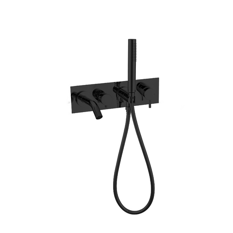 Nero Mecca Wall Mount Bath Mixer with Handshower Matte Black NR221903dMB