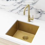 Meir Single Bowl PVD Kitchen Sink 450mm Brushed Bronze Gold MKSP-S450450-BB