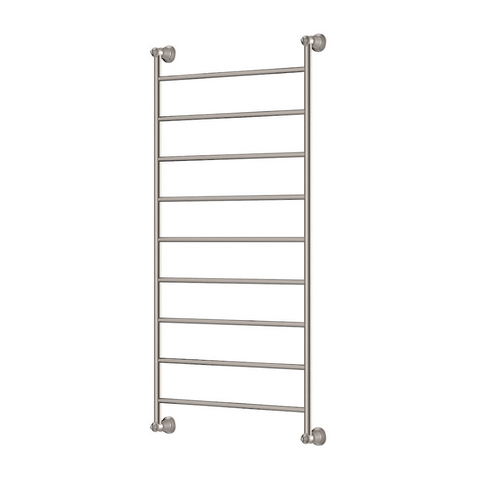 Fienza Lillian Heated Towel Ladder 600x1208mm 9 Bars Brushed Nickel 81060120BN