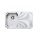 Oliveri Petite 770mm Topmount Single Bowl Sink With Right Hand Drainer Stainless Steel PE321