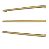 Radiant Brushed Gold 800mm Round Single Bar Heated Towel Rail (Left or Right Wiring) GLD-SBRTR-800