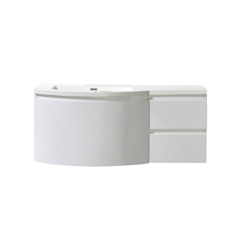 Belbagno Prospero Wall Hung Vanity (Left or Right Hand Bowl) 1200x480x480mm Gloss White Pros-1200-GW