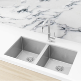 Meir Double Bowl PVD Kitchen Sink 760mm Brushed Nickel MKSP-D760440-NK