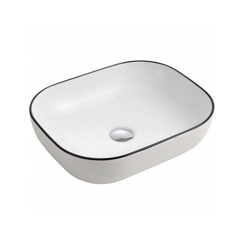 Oliveri Naples Black Line Counter Top Basin White NA7115B