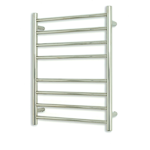 Radiant Polished 530 x 700mm Round Heated Towel Rail (Left Wiring) RTR530LEFT