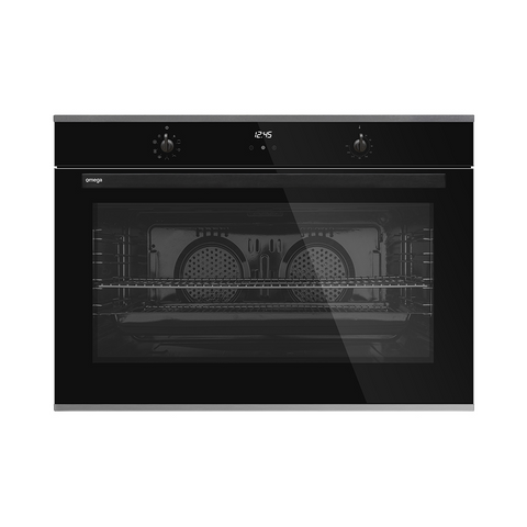 Omega Electric Wall Oven 90cm  9 Function Dark Stainless Steel OBO960XB
