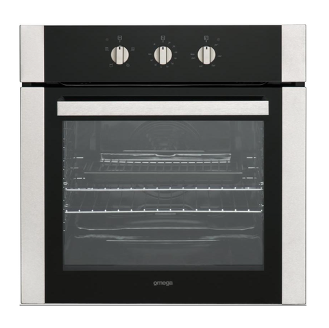 Omega Oven 60cm 4 Function Black Glass & Stainless Steel OO654X