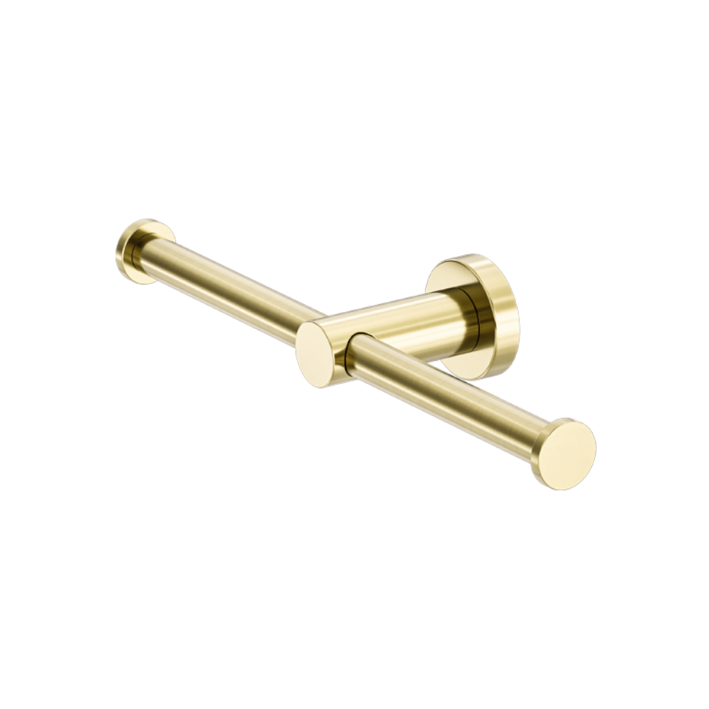 Nero Mecca Double Toilet Roll Holder Brushed Gold NR1986dBG