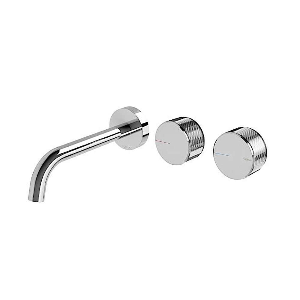 Phoenix Axia Wall Basin / Bath Curved Outlet Hostess Set 180mm Chrome 117-1125-00