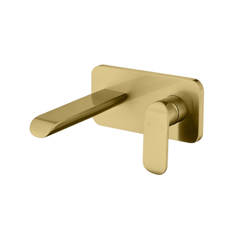 Ikon Kara Wall Mixer with Spout Brushed Gold HYB11-601BG