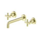 Nero X Plus Wall Basin Set 215mm Spout Brushed Gold NR201607aBG