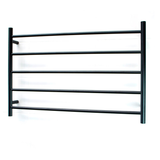 Radiant Matte Black 950 x 600mm Round Heated Towel Rail (Left Wiring) BRTR07LEFT