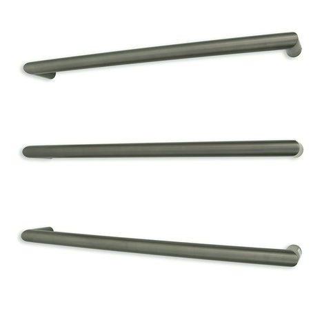 Radiant Gun Metal Grey 650mm Round Single Bar Heated Towel Rail (Left or Right Wiring) GMG-SBRTR-650
