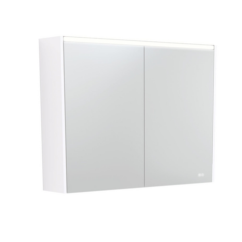 Fienza Mirror LED Cabinet 900mm Gloss White PSC900W-LED