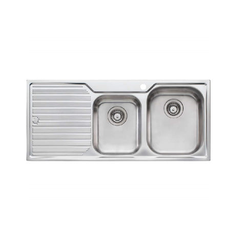 Oliveri Diaz 1080mm Right Hand 1 & 3/4 Bowl Sink With Drainer Stainless Steel DZ112