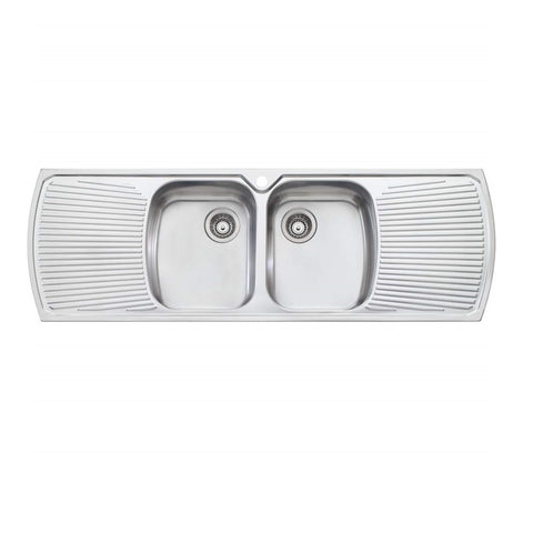 Oliveri Monet 1500mm Double Bowl Sink With Double Drainer Stainless Steel MO753