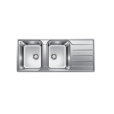 Blanco Sink Double Left Hand Bowl with Drainer Stainless Steel LEMIS8SLIFK5 526993