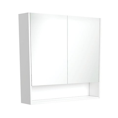 Fienza Mirror Cabinet 900mm with Undershelf Satin White PSC900SMW