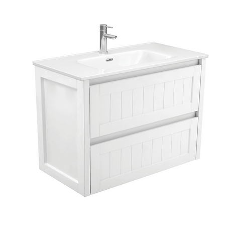 Fienza Joli Hampton 900mm Wall Hung Vanity Unit White JOL90T