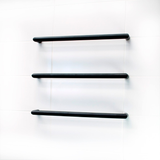 Radiant Black 800mm Round Single Bar Heated Towel Rail (Left or Right Wiring) BSBRTR-800