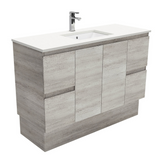 Fienza Crystal Pure Undermount Stone Top, Edge Industrial  1200mm Vanity Unit with Kickboard SC120XK