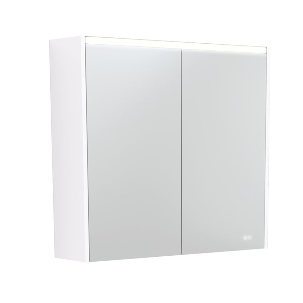 Fienza Mirror LED Cabinet 750mm Gloss White PSC750W-LED