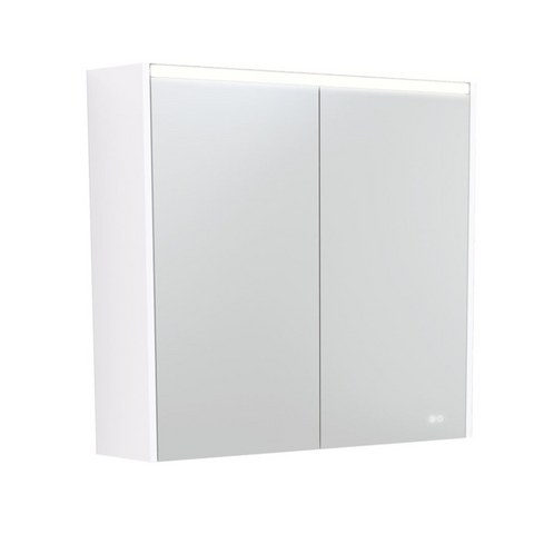 Fienza Mirror LED Cabinet 750mm Gloss White PSC750W-LED