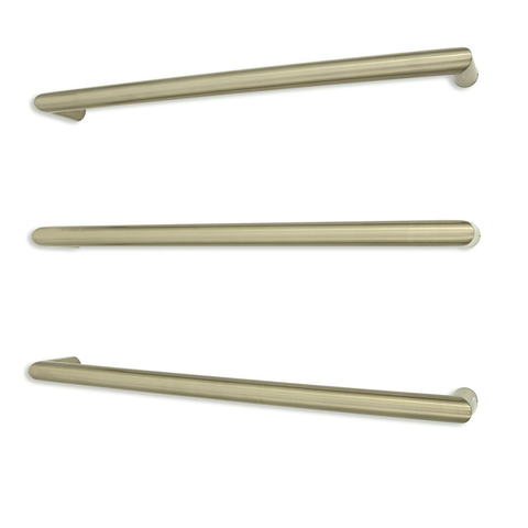 Radiant Brushed Nickel 650mm Round Single Bar Heated Towel Rail (Left or Right Wiring) BN-SBRTR-650