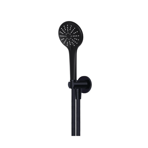 Meir Round Hand Shower on Fixed Bracket Matte Black MZ08