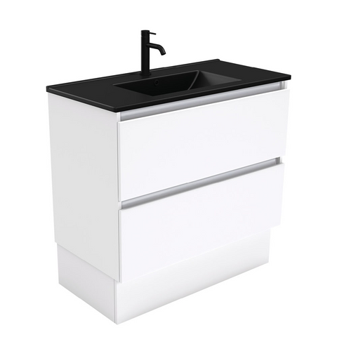 Fienza Dolce Matte Black Quest White 900mm Vanity Kickboard TCLB90QK