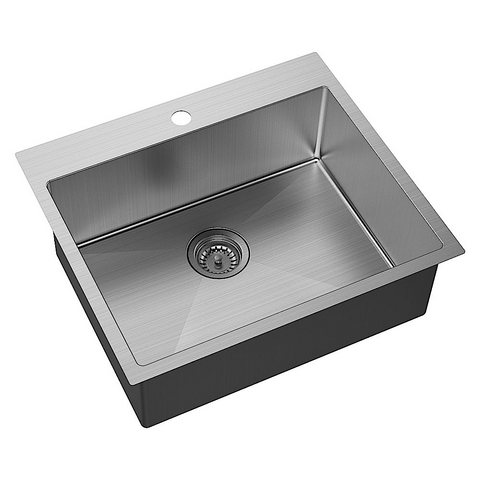 Fienza Hana Single 50L Laundry Sink (with Overflow) Stainless Steel 68503-OF
